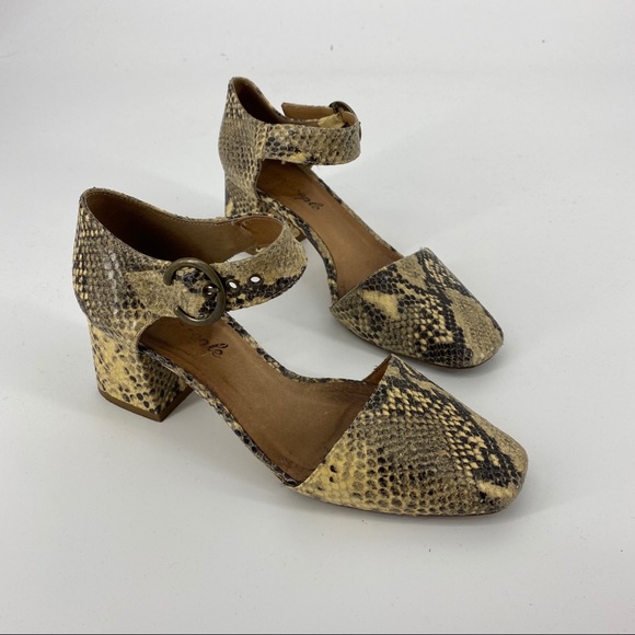 Free people snakeskin closed toe block heels - Picture 2 of 6